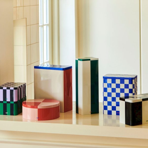 Tin container slim - opbergdoos - green/off-white - Afbeelding 2
