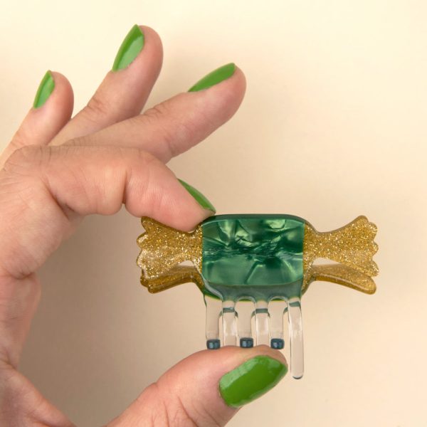 Green christmas cracker - mini haarspeld