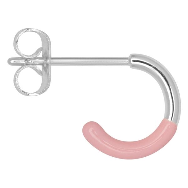 Color hoop half dip - oorbel - silver/light pink - Afbeelding 3