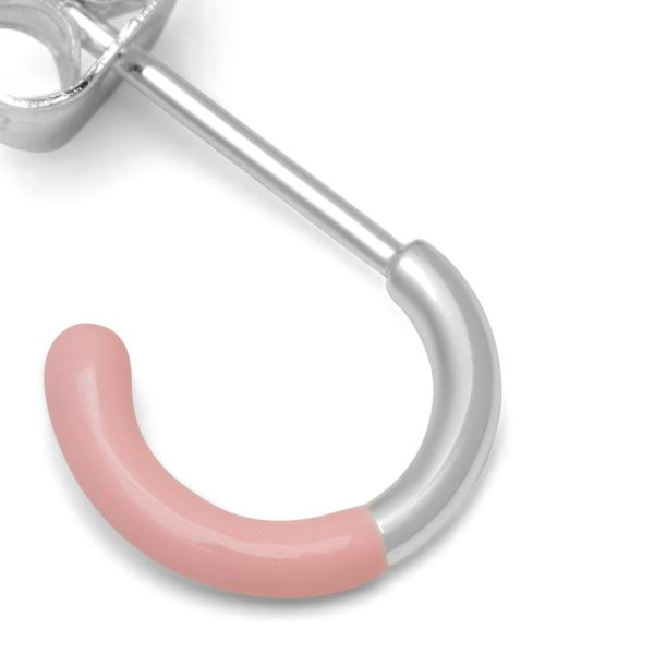 Color hoop half dip - oorbel - silver/light pink - Afbeelding 4