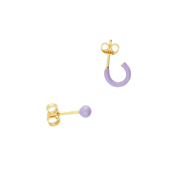 Bullet & hoop - oorbellen - lila