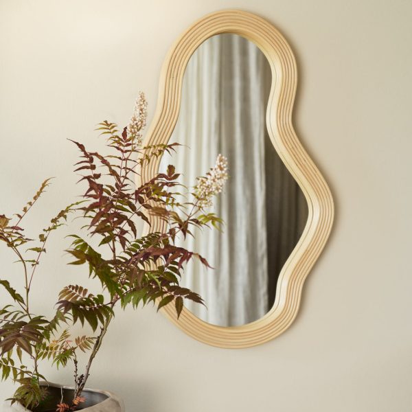 Pond mirror medium rattan - spiegel - natural