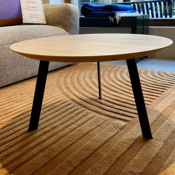 New co coffee table 70 rond - salontafel - black/oak