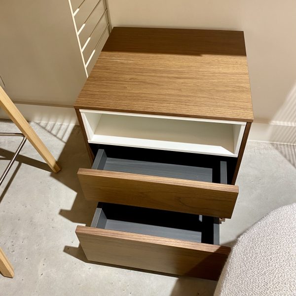 Ober bedside table 43x42x49,8cm - nachtkastje - walnut/white - Afbeelding 5