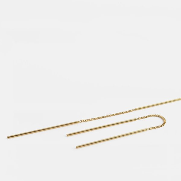 Earthread two sticks - oorbellen - gold - Afbeelding 2