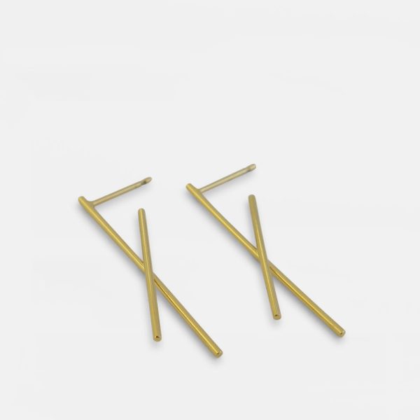 Crossing stripes - oorbellen - gold - Afbeelding 2