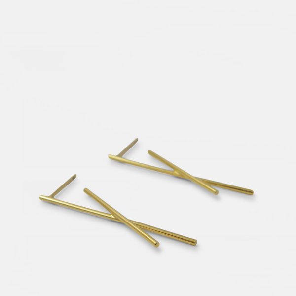 Crossing stripes - oorbellen - gold - Afbeelding 3