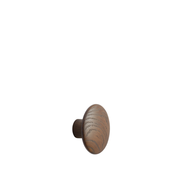 Dots wood Ø9cm – wandhaak – stained dark brown